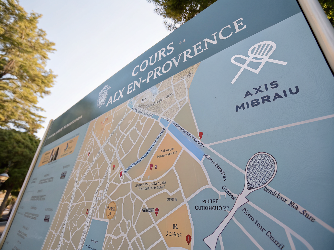 Stylized map of Aix-en-Provence
